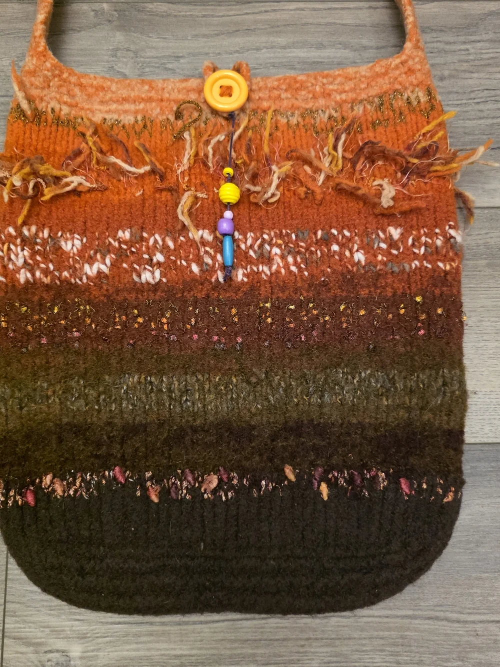 One-of-a-Kind Handmade Boho Felted Wool Hobo Shoulder Bag